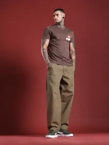 Puma ESS Pocket Logo Printed Pure Cotton Pocket Slim Fit T-shirt