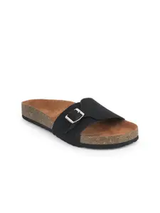 MOZAFIA Women Open Toe Flats with Buckles