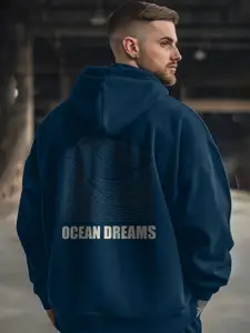 NOBERO Men Oversized Printed Hooded Sweatshirt