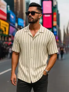 Maniac Men Comfort Opaque Striped Casual Shirt