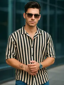 Maniac Men Comfort Opaque Striped Casual Shirt