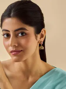 Kushal's Fashion Jewellery Embellished Bridal  Kundan Dome Shaped Jhumkas