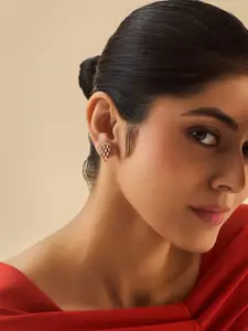 Kushal's Fashion Jewellery Rose Gold-Plated CZ Embellished Bridal Adjustable Finger Ring