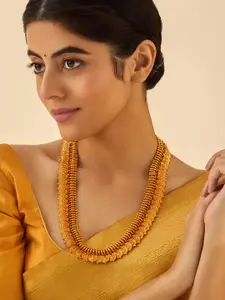 Kushal's Fashion Jewellery Silver Gold-Plated Temple Necklace