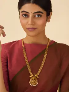 Kushal's Fashion Jewellery Copper Gold-Plated Antique Necklace