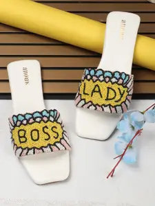 Anouk Women Embellished Ethnic Open Toe Flats