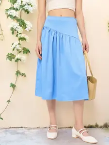 DressBerry Women Crinkle Gathered A-Line Skirt