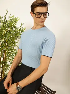 Thomas Scott Men Knit Textured Round Neck T-shirt