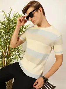 Thomas Scott Men Knit Striped Round Neck T-shirt