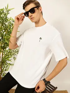 Thomas Scott Men's Solid Round Neck Oversized Casual T-shirt