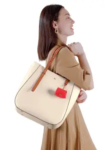 HIE Women Solid Structured Shopper Bag with Shoulder and Hand Bag Straps