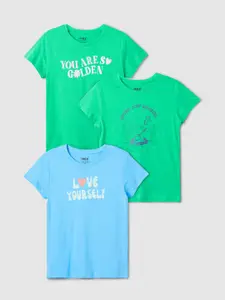 max Girls Pack of 3 Printed T-shirt