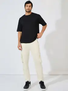 Styli Men Pure Cotton Cargo Jogger with Zipper Pockets