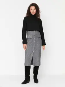 Trendyol Self-Design Midi-Length Pencil Skirt