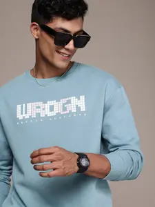 WROGN Brand Logo Printed Oversized Sweatshirt