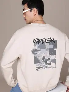 WROGN Graphic Printed Oversized Sweatshirt