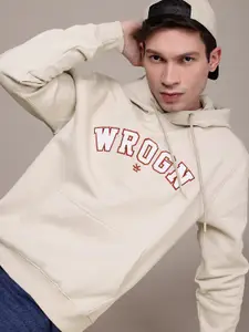 WROGN Brand Logo Embroidered Hooded Sweatshirt