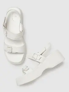 Marc Loire Women PU Platform Sandals with Buckles