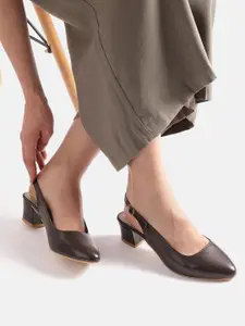 Marc Loire Women Solid PU Work Block Pumps