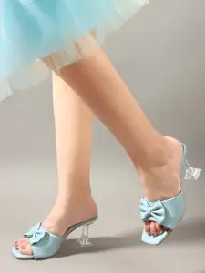 Lavie Women Solid With Bow Slim Heeled Sandals