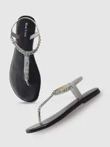 Marc Loire Women Round Toe Ethnic T-Strap Flats