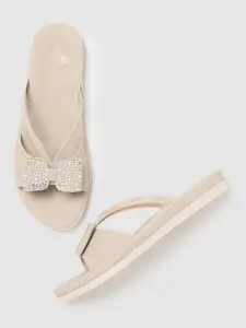 Marc Loire Women Solid Open Toe Flats with Bows