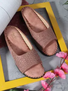 TRASE Women Open Toe Flats with Laser Cuts