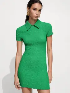 MANGO Textured Sheath Dress