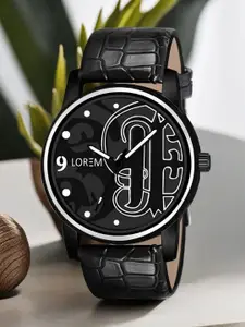 LOREM Men Patterned Dial & Bracelet Style Straps Analogue Watch LR70-A