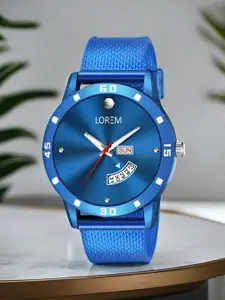 LOREM Men Embellished Dial & Straps Analogue Watch-LR74-A
