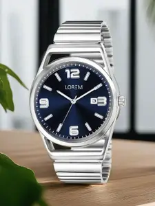 LOREM Men Dial & Stainless Steel Bracelet Style Straps Analogue Watch LR154-B