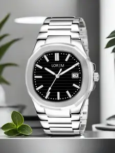 LOREM Men Dial & Stainless Steel Bracelet Style Straps Analogue Watch LR144-B
