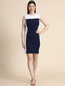 BAESD Colourblocked Sleeveless Above Knee Bodycon Dress