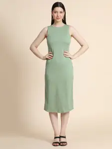 BAESD Shoulder Straps Straight Midi Sheath Dress