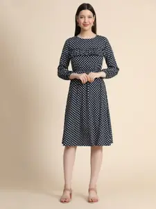 BAESD Polka Dot Print Fit & Flare Dress