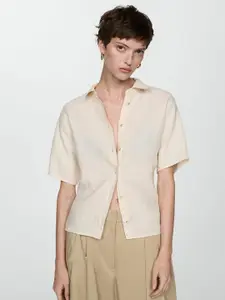 MANGO Pure Linen Casual Shirt