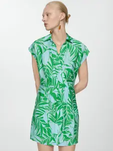MANGO Printed Shirt Style Wrap Mini Dress