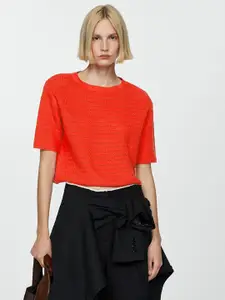 MANGO Pure Cotton Open Knit Pullover