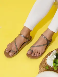 Sherrif Shoes Women One Toe Buckle Flats