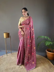 SGF11 Embellished Embroidered Heavy Work Art Silk Saree
