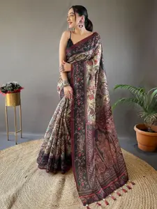 SGF11 Kalamkari Printed Silk Cotton Chanderi Saree
