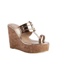 ERIDANI Rosa Kolhapuri Wedge Heel Sandal
