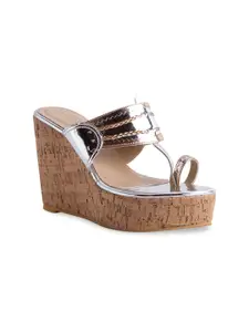 ERIDANI Rosa Kolhapuri Wedge Heel Sandal