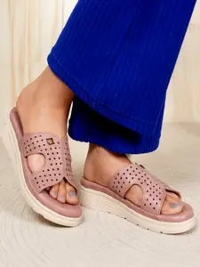DressBerry Peach-Coloured Open Toe Comfort Heels