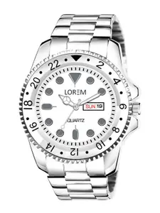 LOREM Men Printed Dial & Stainless Steel Wrap Around Straps Analogue Watch-LR131-B