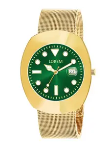 LOREM Men Dial & Stainless Steel Bracelet Style Straps Analogue Watch-LR140-A