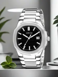 LOREM Men Dial & Stainless Steel Bracelet Style Straps Analogue Watch-LR144-C