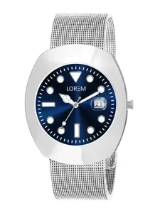 LOREM Men Dial & Stainless Steel Bracelet Style Straps Analogue Watch-LR142-A