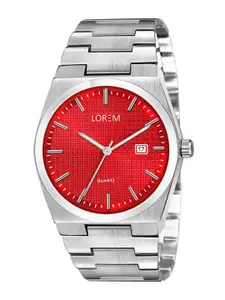 LOREM Men Dial & Stainless Steel Bracelet Style Straps Analogue Watch LR161-B