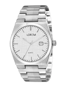 LOREM Men Printed Dial & Stainless Steel Bracelet Style Straps Analogue Watch LR162-B